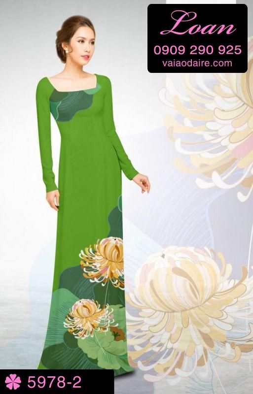 Vải áo dài hoa 3D
