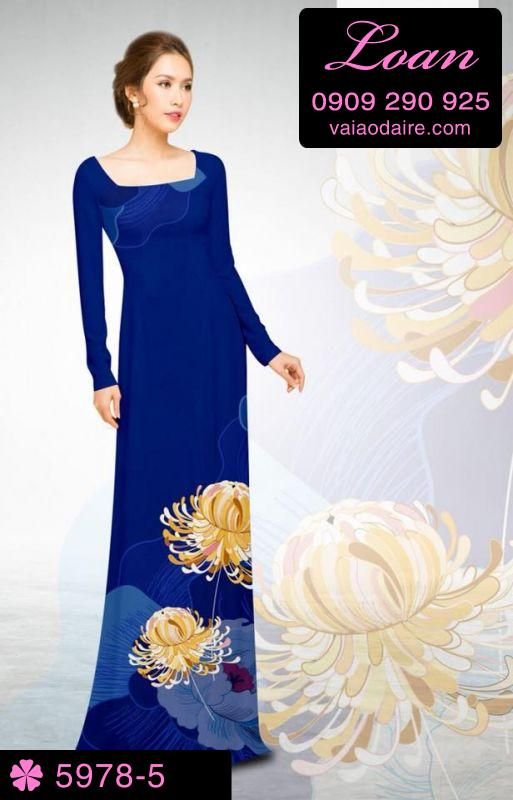 Vải áo dài hoa 3D