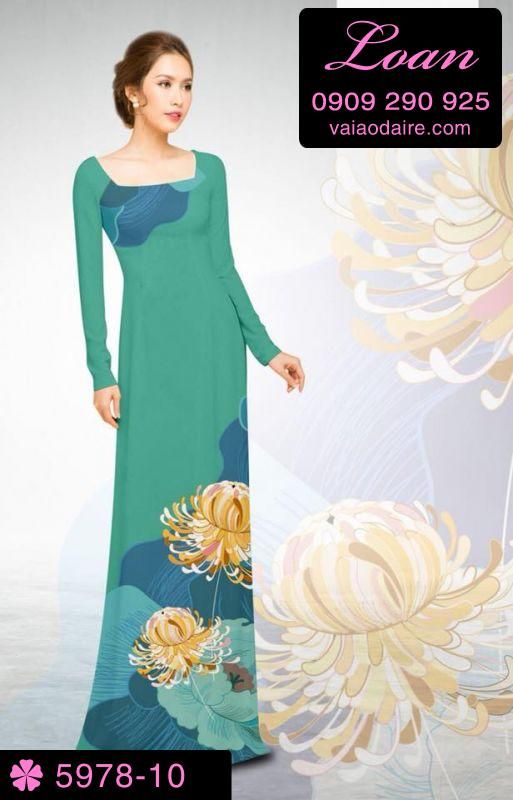 Vải áo dài hoa 3D