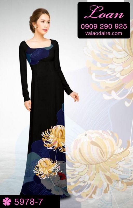 Vải áo dài hoa 3D