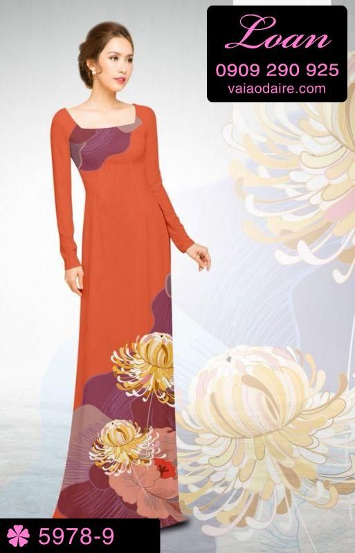 Vải áo dài hoa 3D