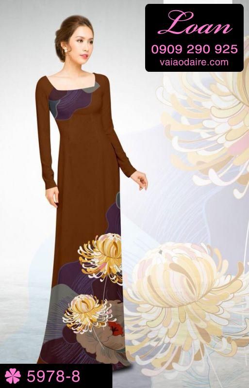 Vải áo dài hoa 3D
