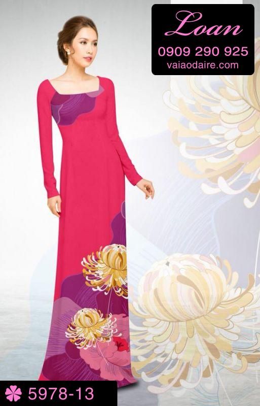 Vải áo dài hoa 3D