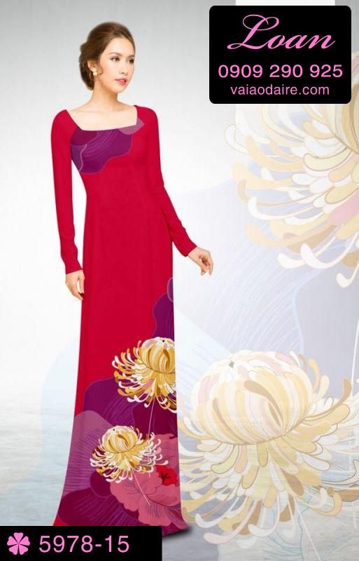 Vải áo dài hoa 3D