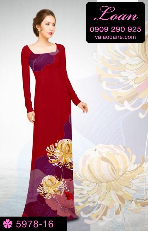 Vải áo dài hoa 3D