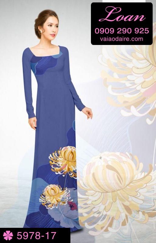 Vải áo dài hoa 3D