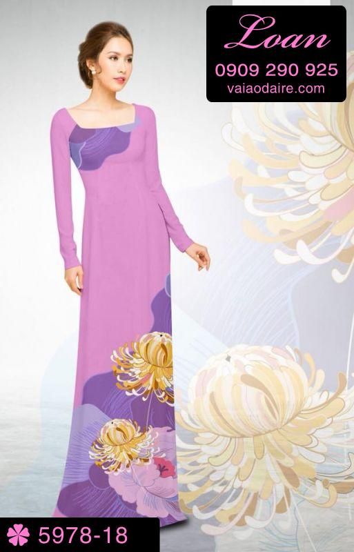 Vải áo dài hoa 3D