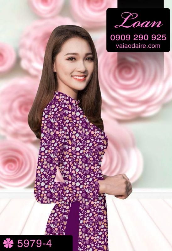Vải áo dài hoa nhí Vải áo dài hoa nhí