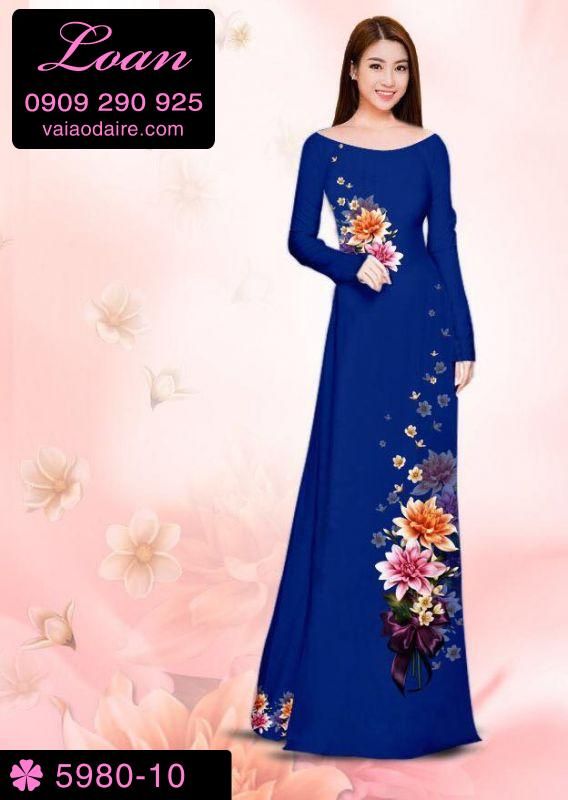 Vải áo dài hoa 3D