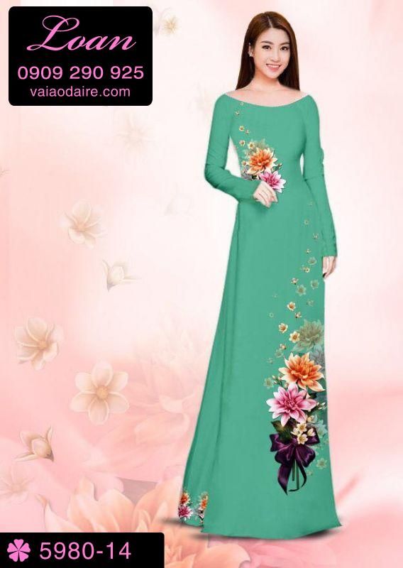 Vải áo dài hoa 3D
