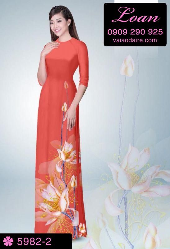 Vải áo dài hoa Sen