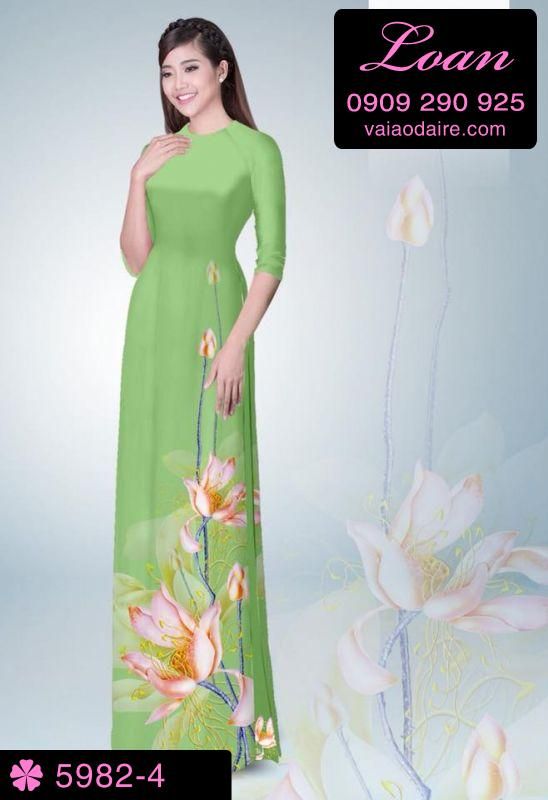 Vải áo dài hoa Sen
