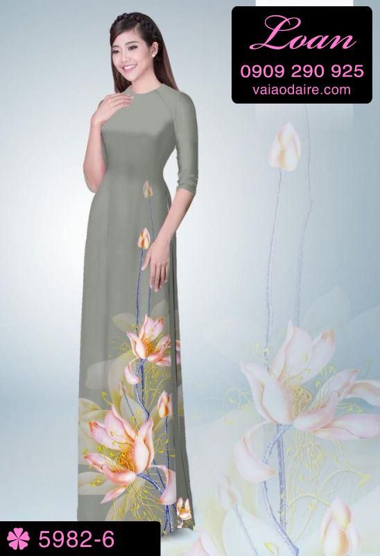 Vải áo dài hoa Sen