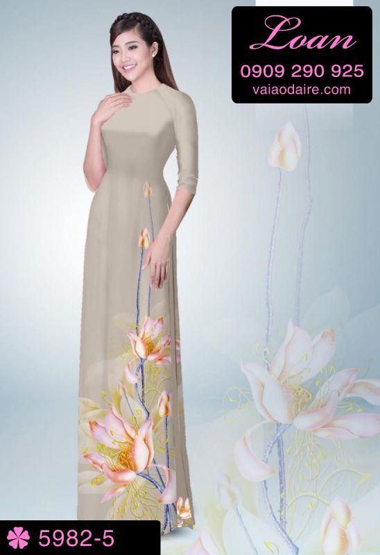 Vải áo dài hoa Sen
