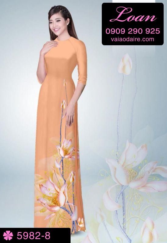 Vải áo dài hoa Sen