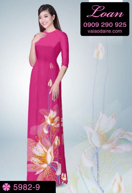 Vải áo dài hoa Sen