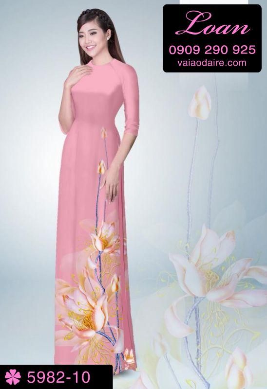 Vải áo dài hoa Sen