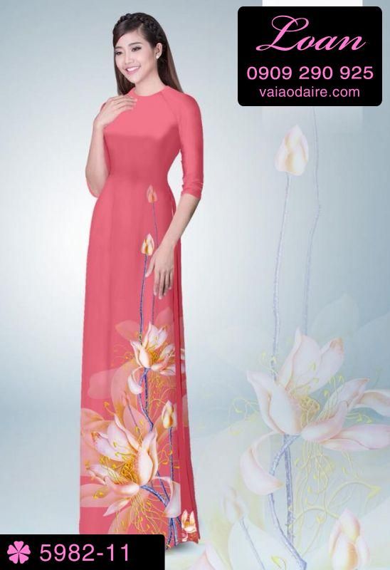 Vải áo dài hoa Sen