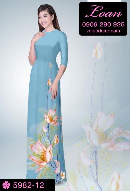 Vải áo dài hoa Sen