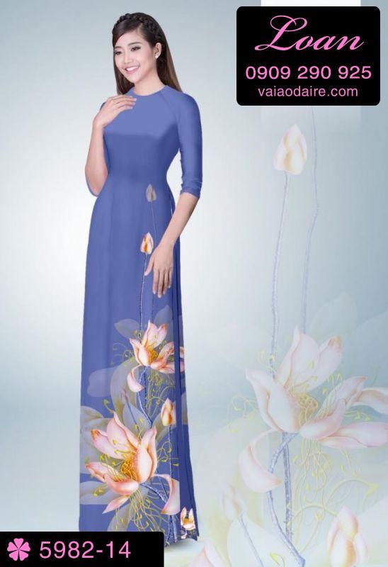 Vải áo dài hoa Sen