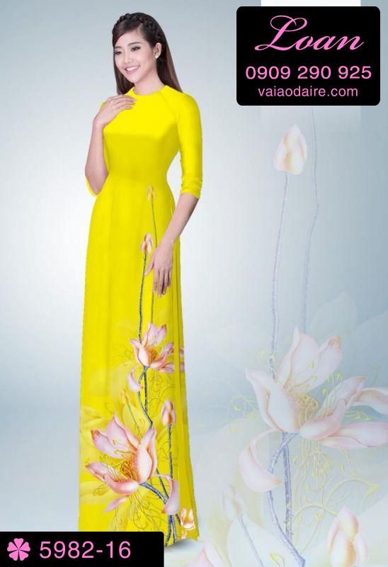 Vải áo dài hoa Sen