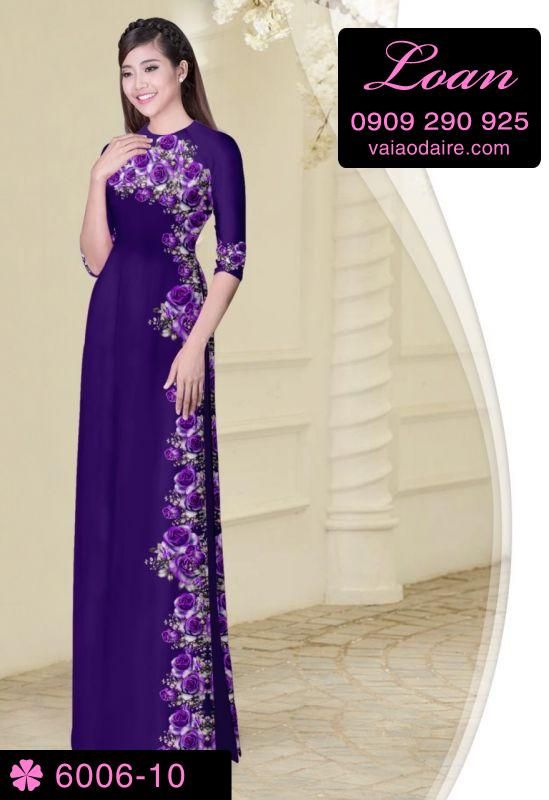 Vải áo dài hoa dây một bên