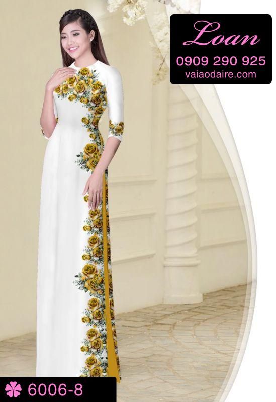Vải áo dài hoa dây một bên