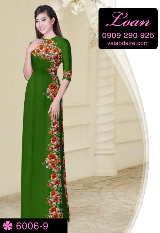 Vải áo dài hoa dây một bên