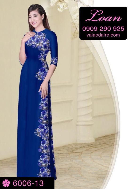 Vải áo dài hoa dây một bên