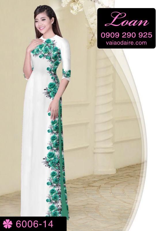 Vải áo dài hoa dây một bên