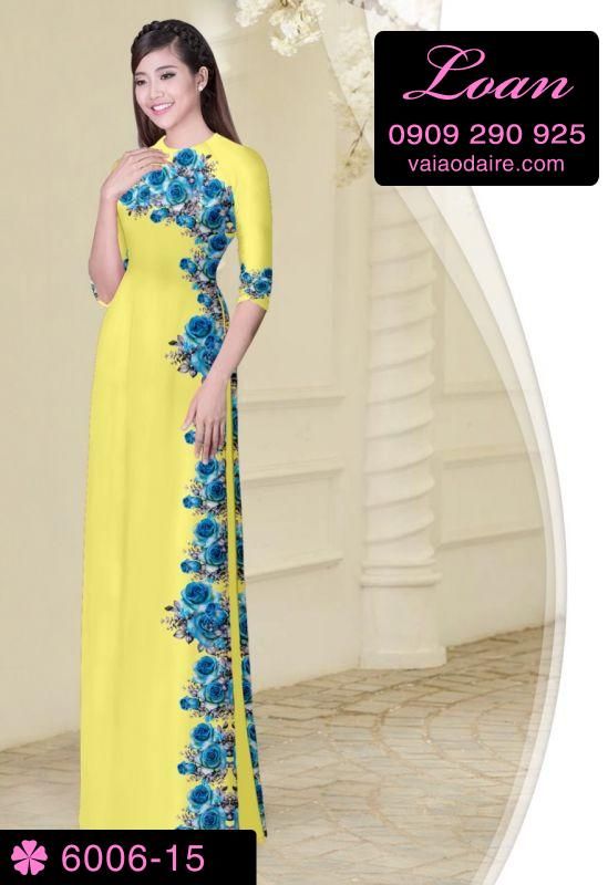 Vải áo dài hoa dây một bên