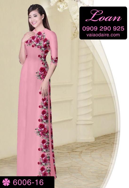 Vải áo dài hoa dây một bên
