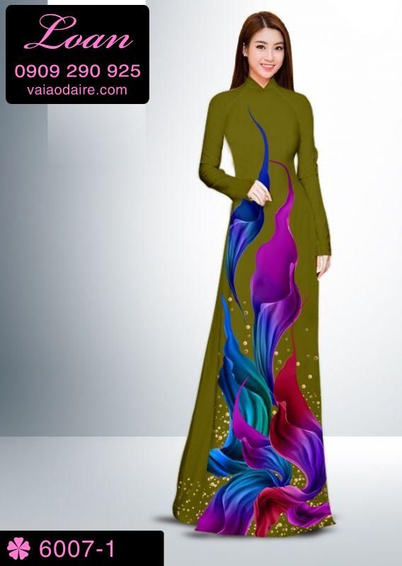 Vải áo dài hoa 3D