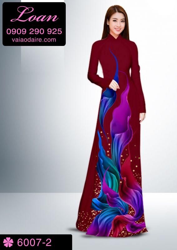 Vải áo dài hoa 3D