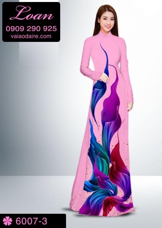 Vải áo dài hoa 3D