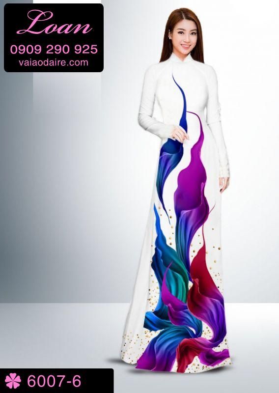 Vải áo dài hoa 3D