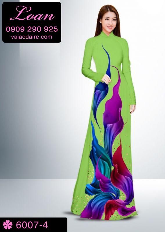 Vải áo dài hoa 3D