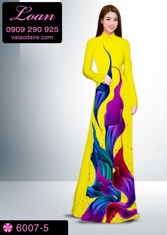 Vải áo dài hoa 3D