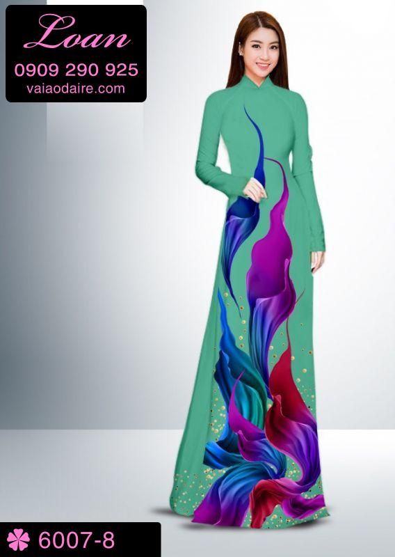 Vải áo dài hoa 3D