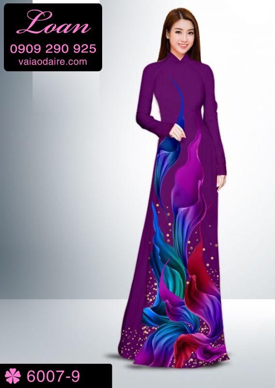 Vải áo dài hoa 3D