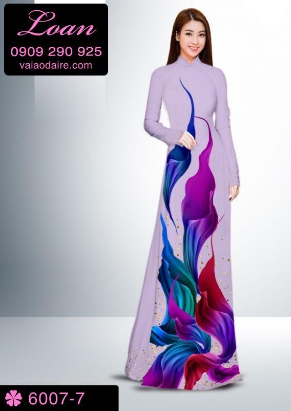 Vải áo dài hoa 3D