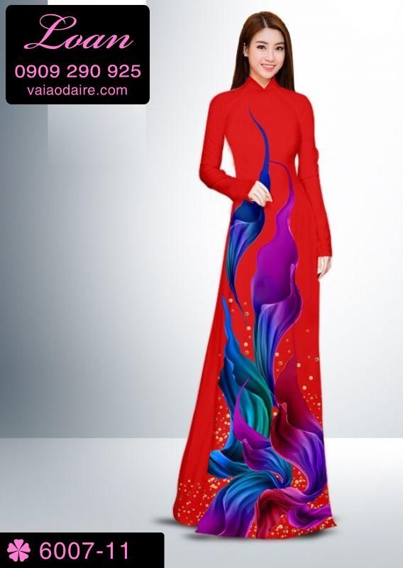 Vải áo dài hoa 3D