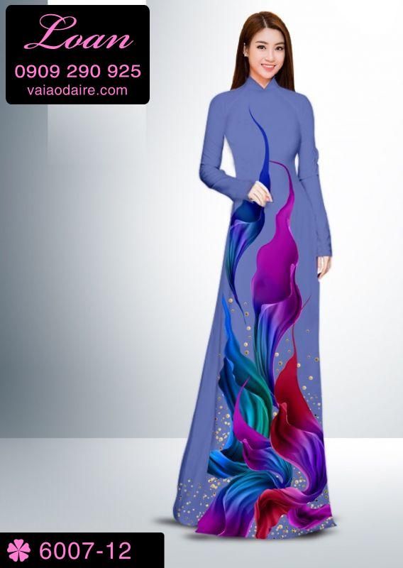 Vải áo dài hoa 3D