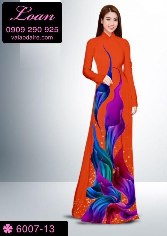 Vải áo dài hoa 3D