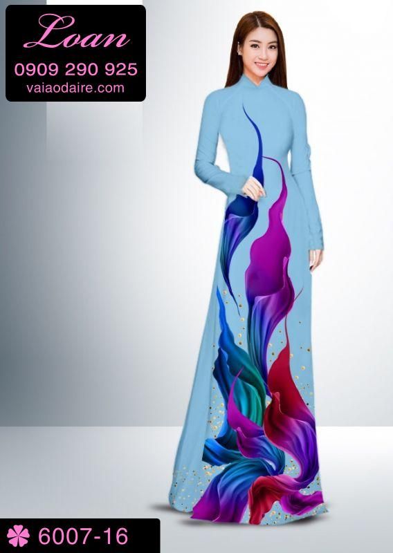 Vải áo dài hoa 3D