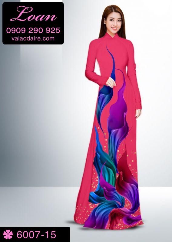 Vải áo dài hoa 3D