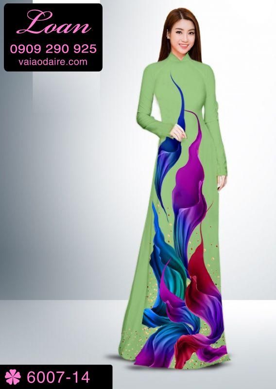 Vải áo dài hoa 3D