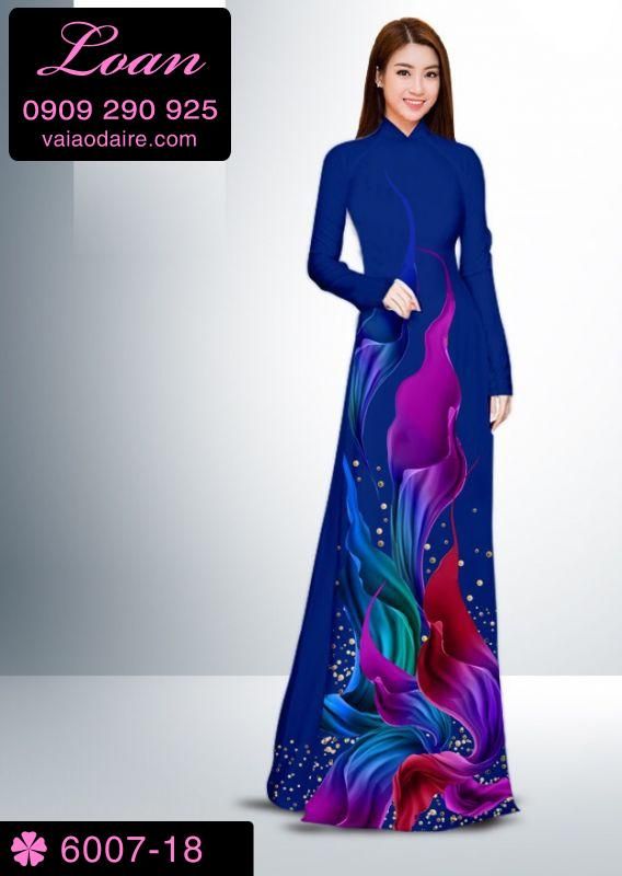Vải áo dài hoa 3D