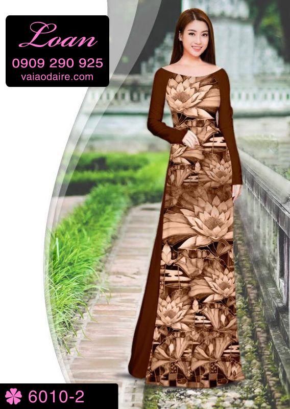 Vải áo dài hoa Sen toàn thân