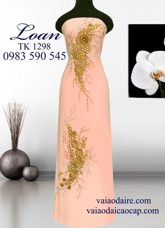 Vải áo dài hoa kết